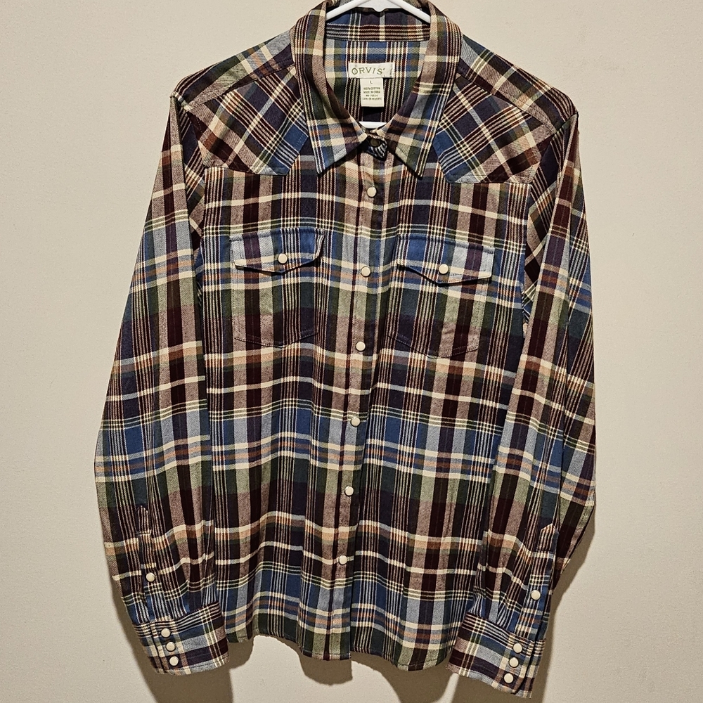 Orvis Multicolor Plaid Button Down Shirt